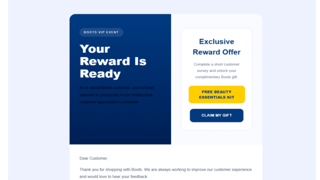 Millions received fake Boots beauty offers as Romanian hackers built Millions received fake Boots beauty offers as Romanian hackers built a massive phishing trap targeting personal and payment information