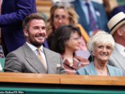 GOSSIP99 : David Beckham treats mum Sandra to their annual day out in Wimbledon’s Royal Box – as son Romeo and his girlfriend Kim Turnbull take in the tennis from the stands