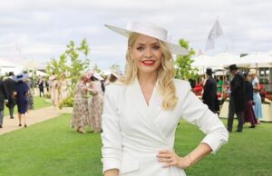 GOSSIP99 : Holly Willoughby oozes elegance in a white skirt suit and hat as she and regal Georgia Toffolo lead the celeb glamour at Royal Ascot ladies’ day