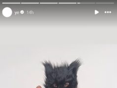 GOSSIP99 : Kanye West shares TOPLESS photo of wife Bianca Censori posing in a cat mask after she stepped out with no underwear in a very sheer gown