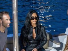GOSSIP99 : Kim Kardashian continues her Monaco takeover after stealing the show at the Grand Prix with boyfriend Lewis Hamilton as she flaunts her curves in skintight leather