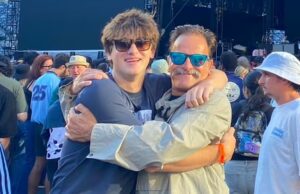 GOSSIP99 : Trainspotting star Jonny Lee Miller, 53, looks unrecognisable as he poses in snap with his son Buster, 17, – after finding love with Pilates instructor, 27